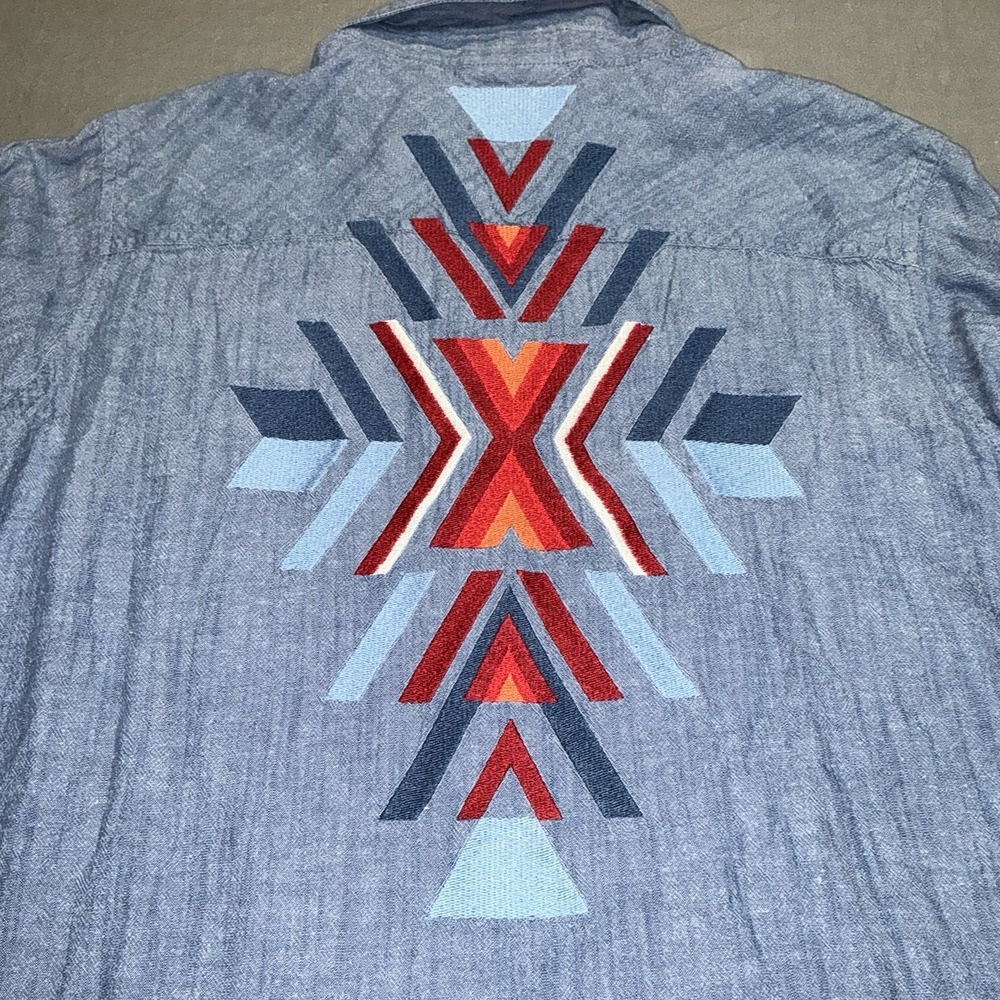 ARIAT REAL Western Shirt Aztec Tribal Womens 1X Relaxed Cowgirl Rodeo